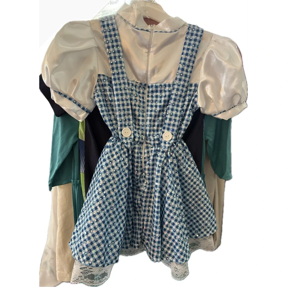 Rubies Wizard of Oz Dorothy Costume Dress Blue Gingham Sequins Kids Girls - Picture 4 of 9